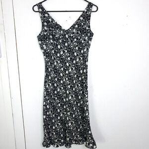 Express Dress Womens 5 6 Babydoll Ruffle Hem Floral Daisy Dark Y2K Vintage